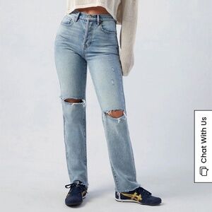 Pacsun High Rise Medium Indigo Ripped Dad Jeans